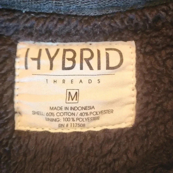 HYBRID Threads cult fav full zip grey and black hooded jacket Size Medium - Picture 6 of 6